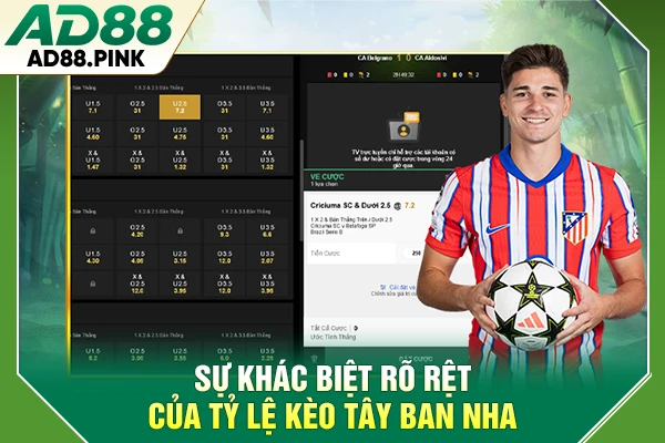 Sự khác biệt rõ rệt của tỷ lệ kèo Tây Ban Nha